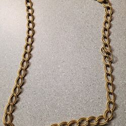 VINTAGE GOLD TONE DOUBLE LINK CHAIN NECKLACE