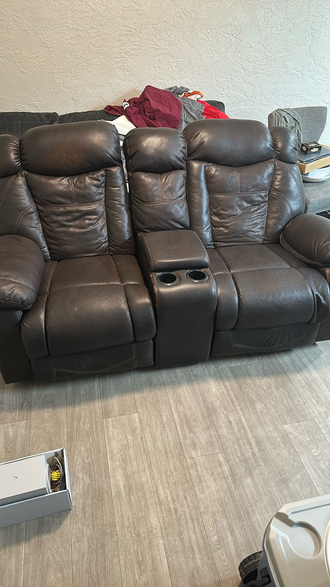 Leather Reclining Loveseat