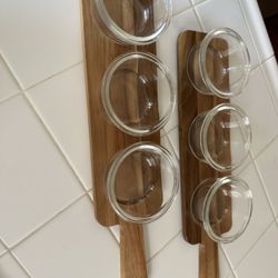 Wooden Tray With Glass Jars