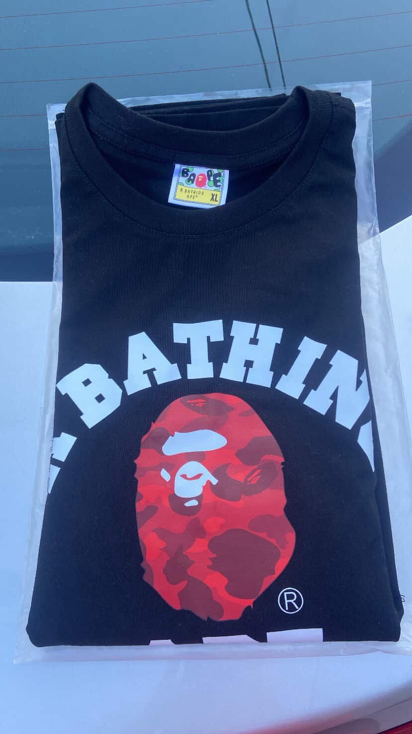 Bape Shirt $55 Size XL In Black & Red