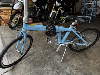 Blue Folding Bicycle