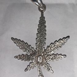 Mexican Silver Marijuana Pendent 