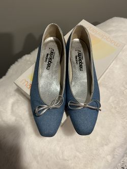 Vintage Siver Metallic& Denim Flats
