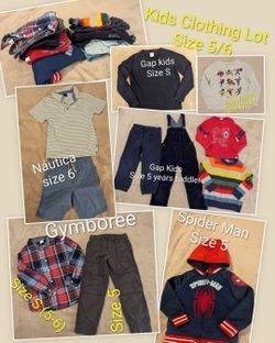 Kids Clothing Lot Boys size 5/6 Gymboree, Gap Kids, Nautica , marvel