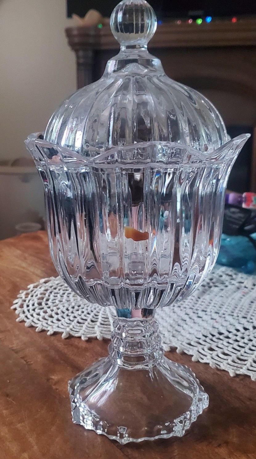 Crystal Candy Dish w/Lid