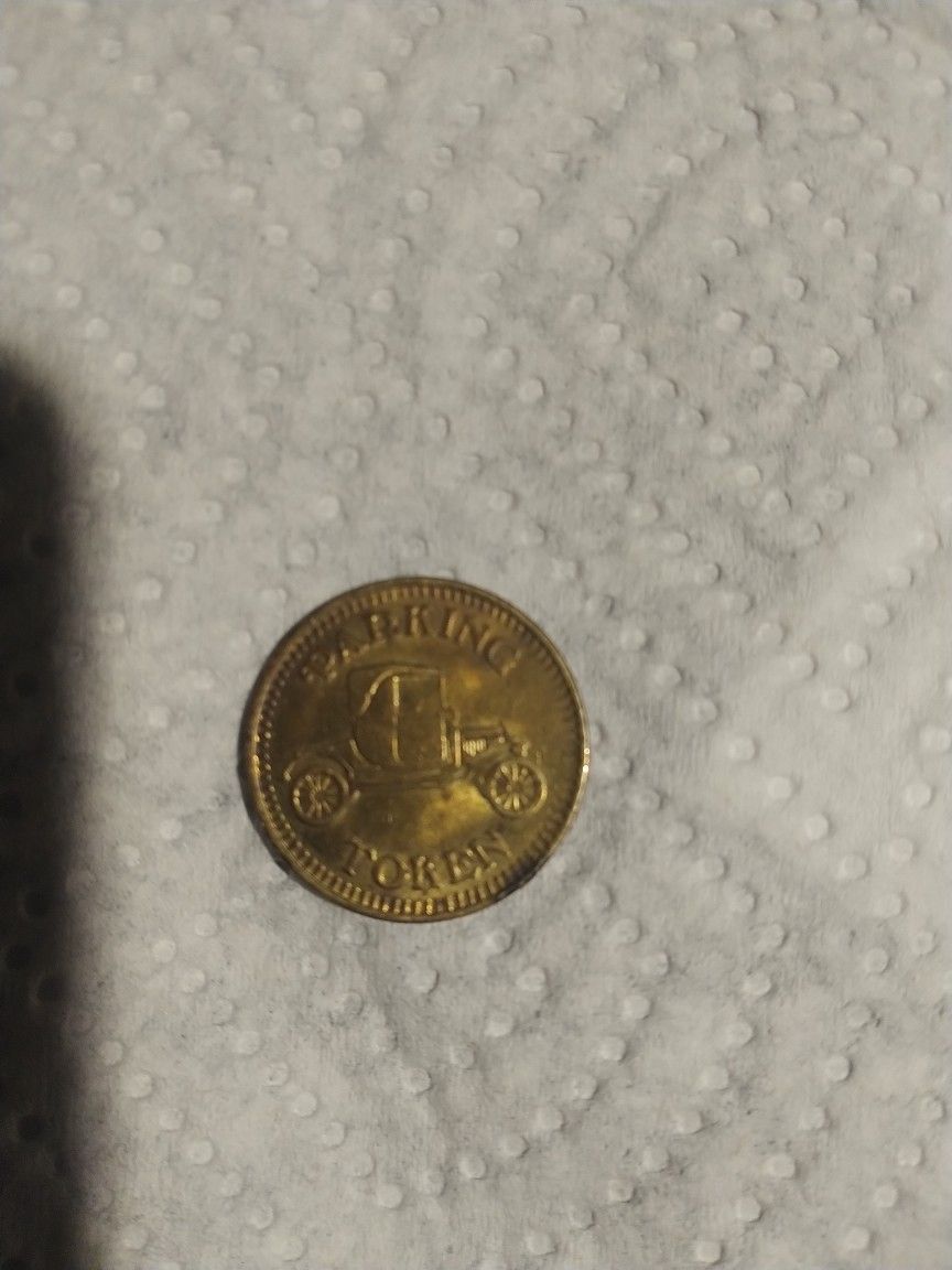 1900 Old Brass Parking Token, Old Car M& Eagle USA