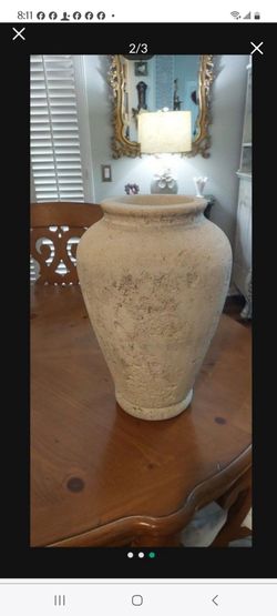 Large Rustic Terra Cotta Style Floor Vase