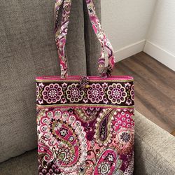 Brand new (with Tags) Vera Bradley Large Tote bag with a solid base in the retired "Very Berry Paisley" pattern.