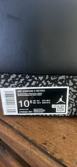 Air Jordan 3 Retro Black Cat Size 10.5