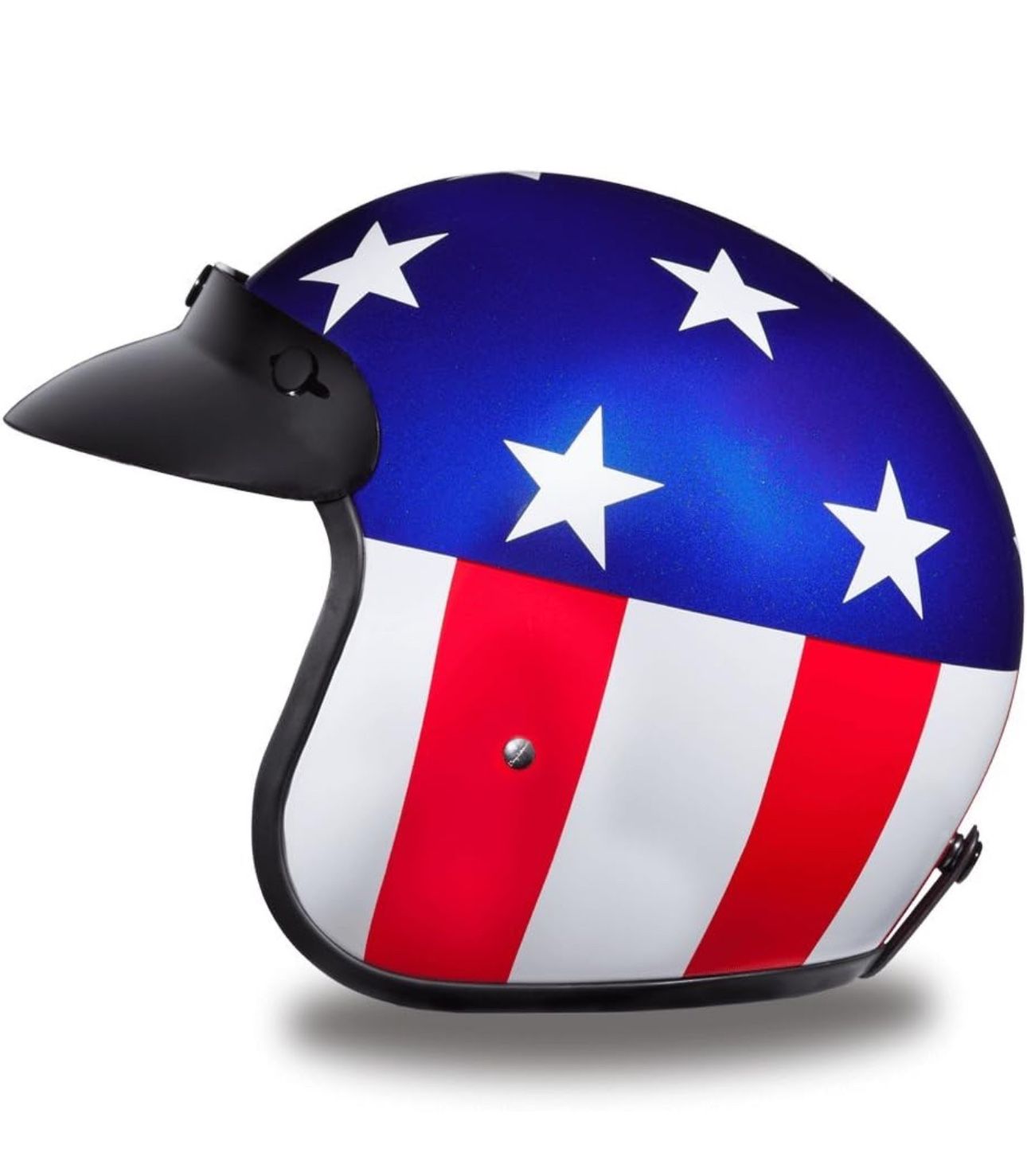 Daytona Helmet Open Face Helmet Cruiser Captain America One Flaw See Notes.