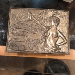 VINTAGE COCA COLA BELT BUCKLE - TIFFANY FOUNDRY Atlanta Georgia USA
