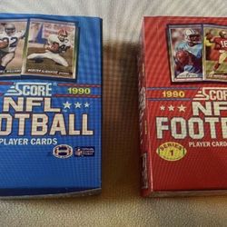 1990 SCORE NFL Football Hobby Boxes X 2 ALL 72 Packs Are Still SEALED