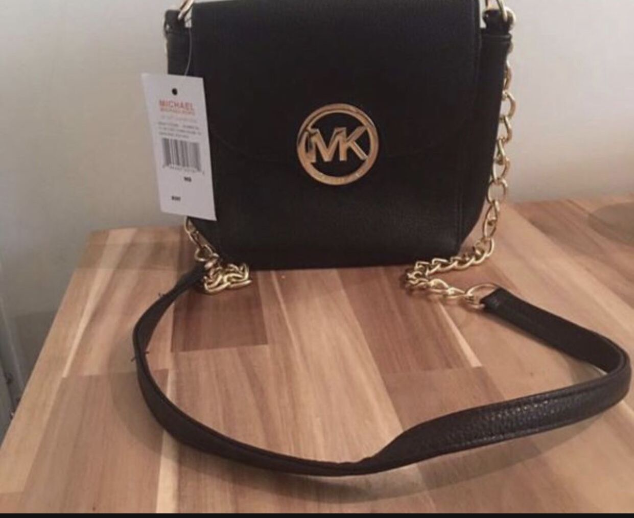 Black Bag with Gold Chain 