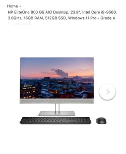 HP EliteOne 800 G5 All-in-One Touchscreen PC Intel i5-8500, 8GB RAM, SSD, 23.8”