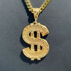 10k solid yellow gold top dollar  Pendant charm