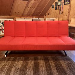 CB2 Flex Tufted Red Sleeper Sofa