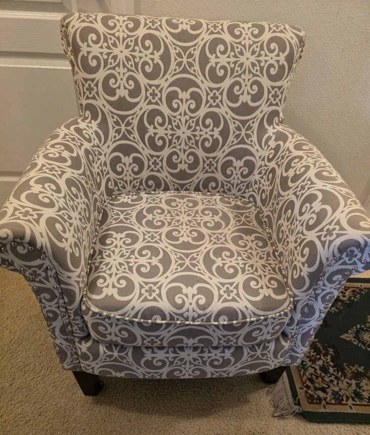 Brooke Tight Back Club Chair Grey Multi Solid Wood