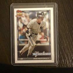 1991 Topps #100 Don Mattingly New York Yankees Error Card (wrong Hits)