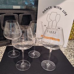 Crystal wine glasses in original box with packaging. Like new