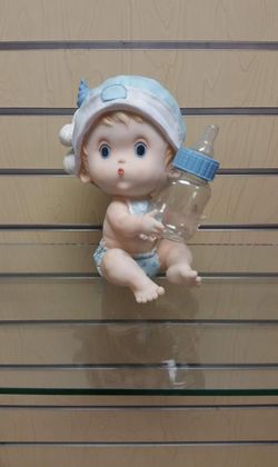 Baby Boy Figurine & Bottle pacifier- $12.99 ( NEW ) blue