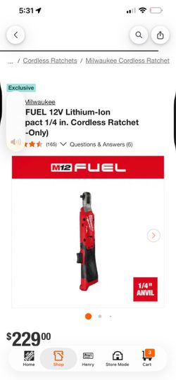 Milwaukee quarter inch ratchet