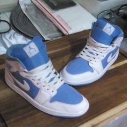 Blue And White Air Jordan Ones Size 10 ,5