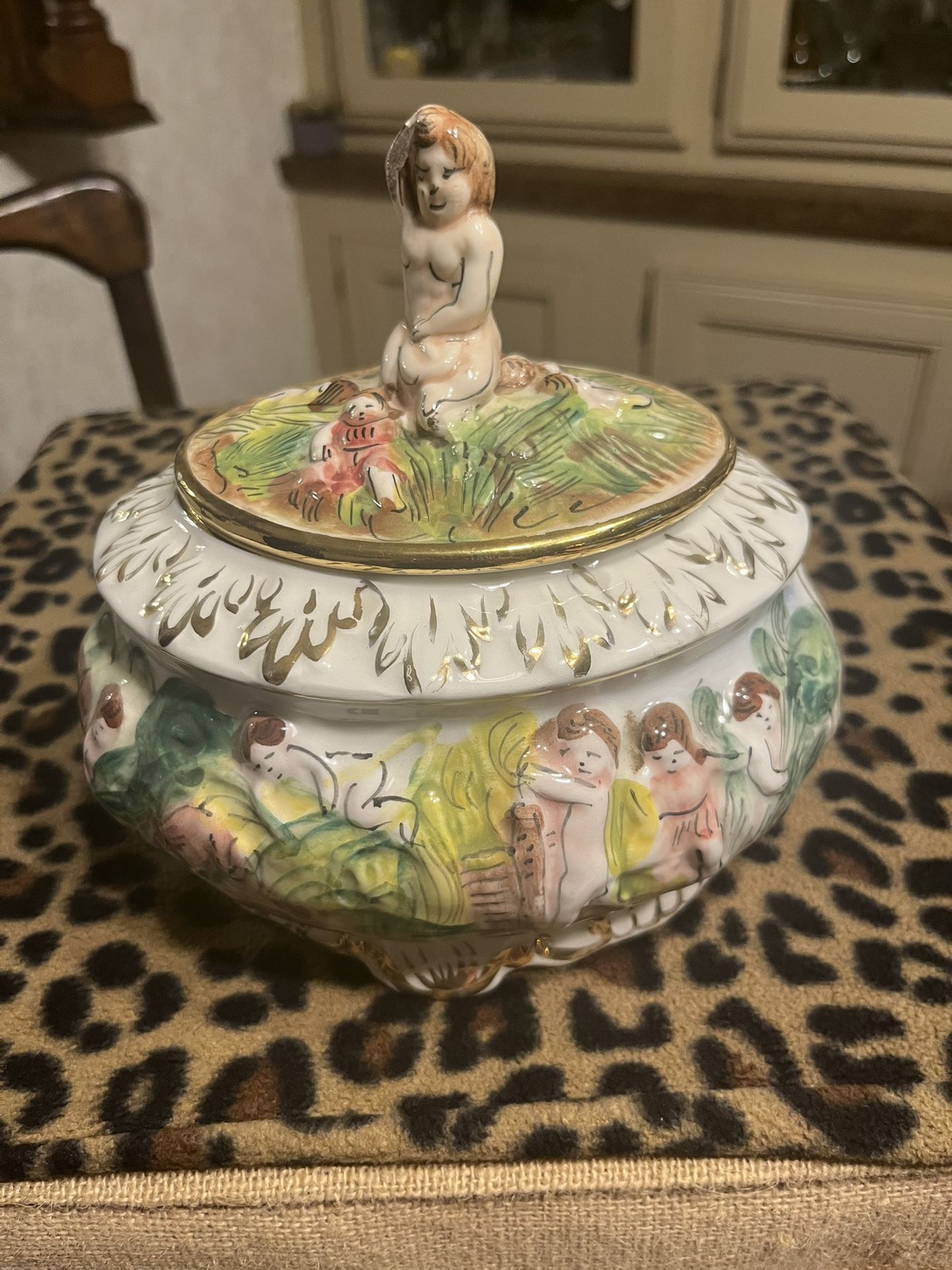Vintage Capodimonte Porcelain Decorative Tureen