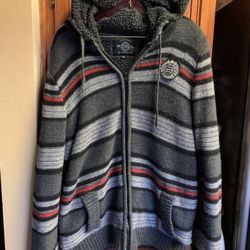 Men’s two XL zip up hoodie lined jacket