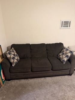Dark Gray Fabric 3-Seat Sofa