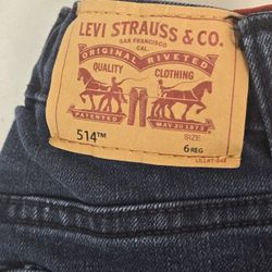 Levi's 514 classic straight denim, blue jeans, boy size 6 regular