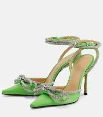 Mach & Mach Green Heels Size 38 Lime Green BRAND NEW 
