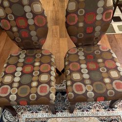 Patterned Accent Chairs – Set of 2 With wooden legs