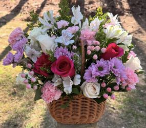 Mix Flower Basket Bouquet