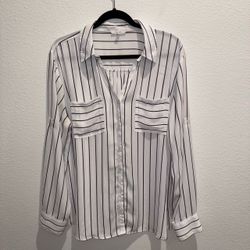 Maurices Striped Button-Down Blouse XXL