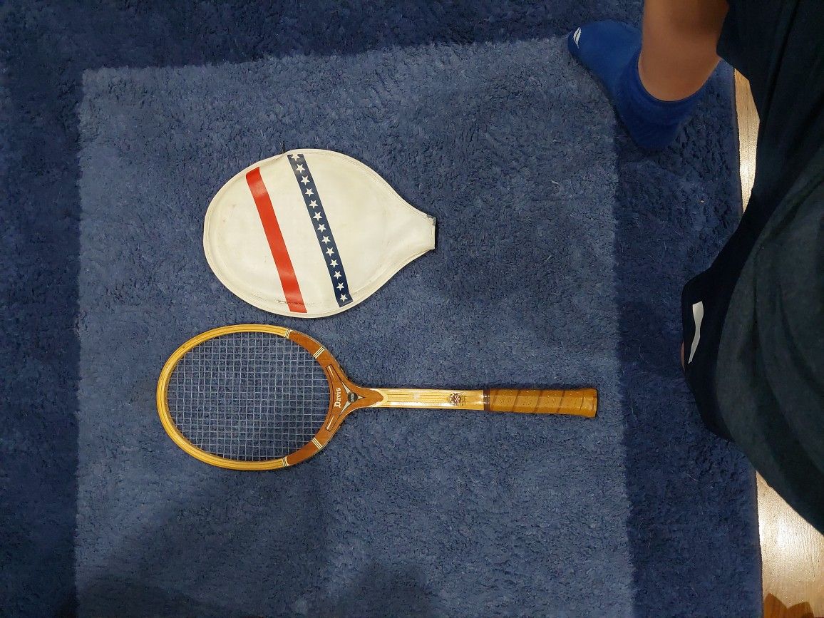 Old Badminton Racket With Cover, Vintage 