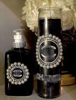 Hand sanitizer bottle and matching candle 🕯