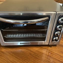 KitchenAid KCO222OB Compact 12in Silver Black Stainless Steel Convection Oven 