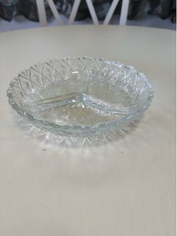 Glass Divided 3 Sections Relish Dish