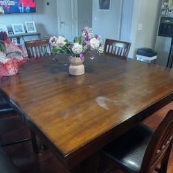 Dark Brown Full Kitchen Table Set