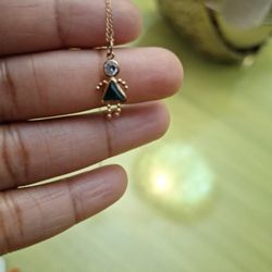 Dicember Sigh Girl Pendant 14 C Gold