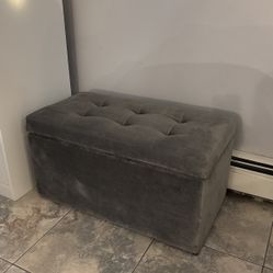 Gray Storage Bench