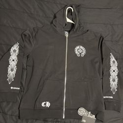 BLACK N WHITE CHROME HEARTS HOODIE 