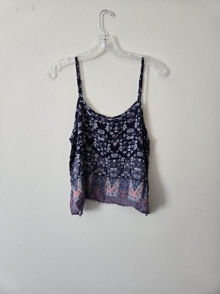Navy Pattern Tank Top