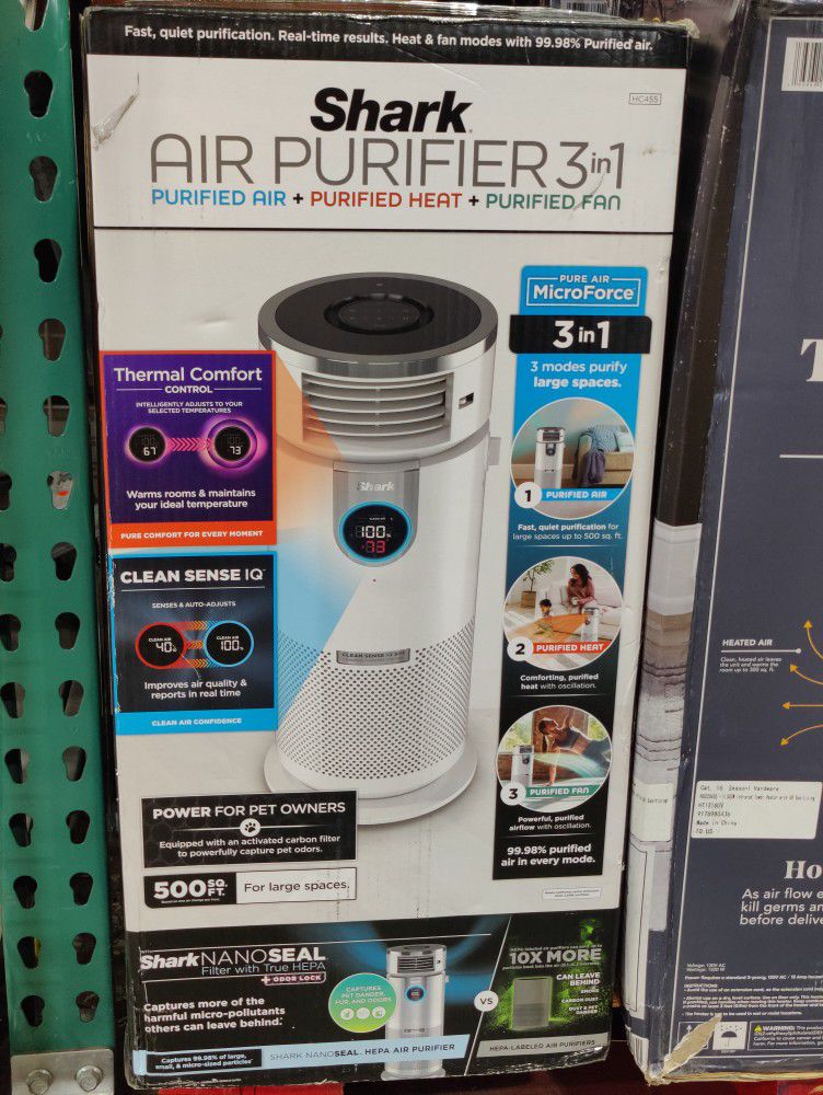 Shark Air Purifier 3 In 1 Air/Fan/Heater HC455