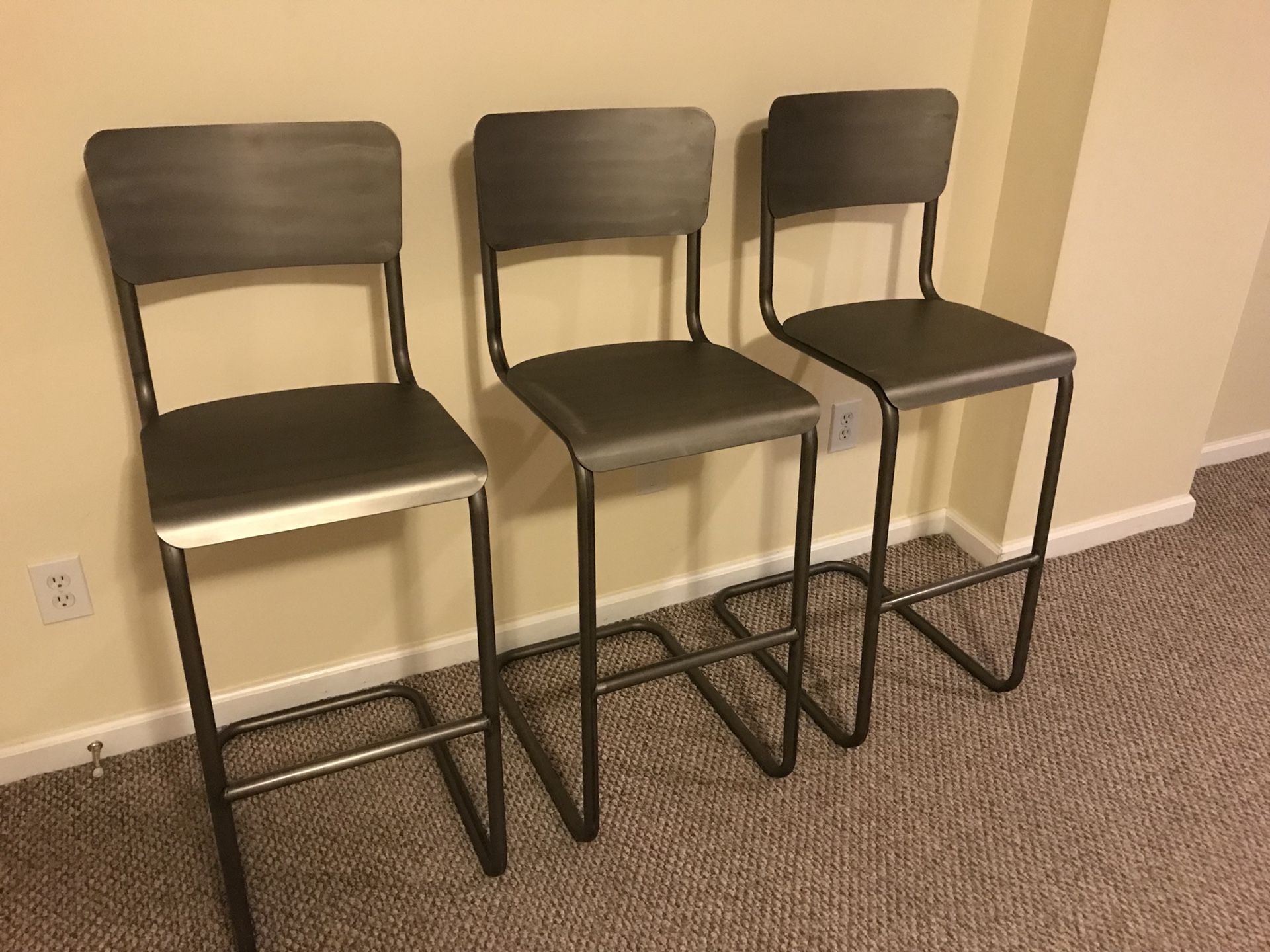 Restoration Hardware metal school house counter stools