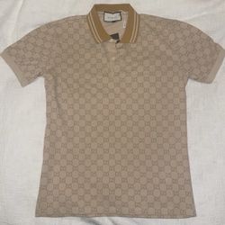 Gucci GG Monogram Jacquard Collared Polo Shirt 