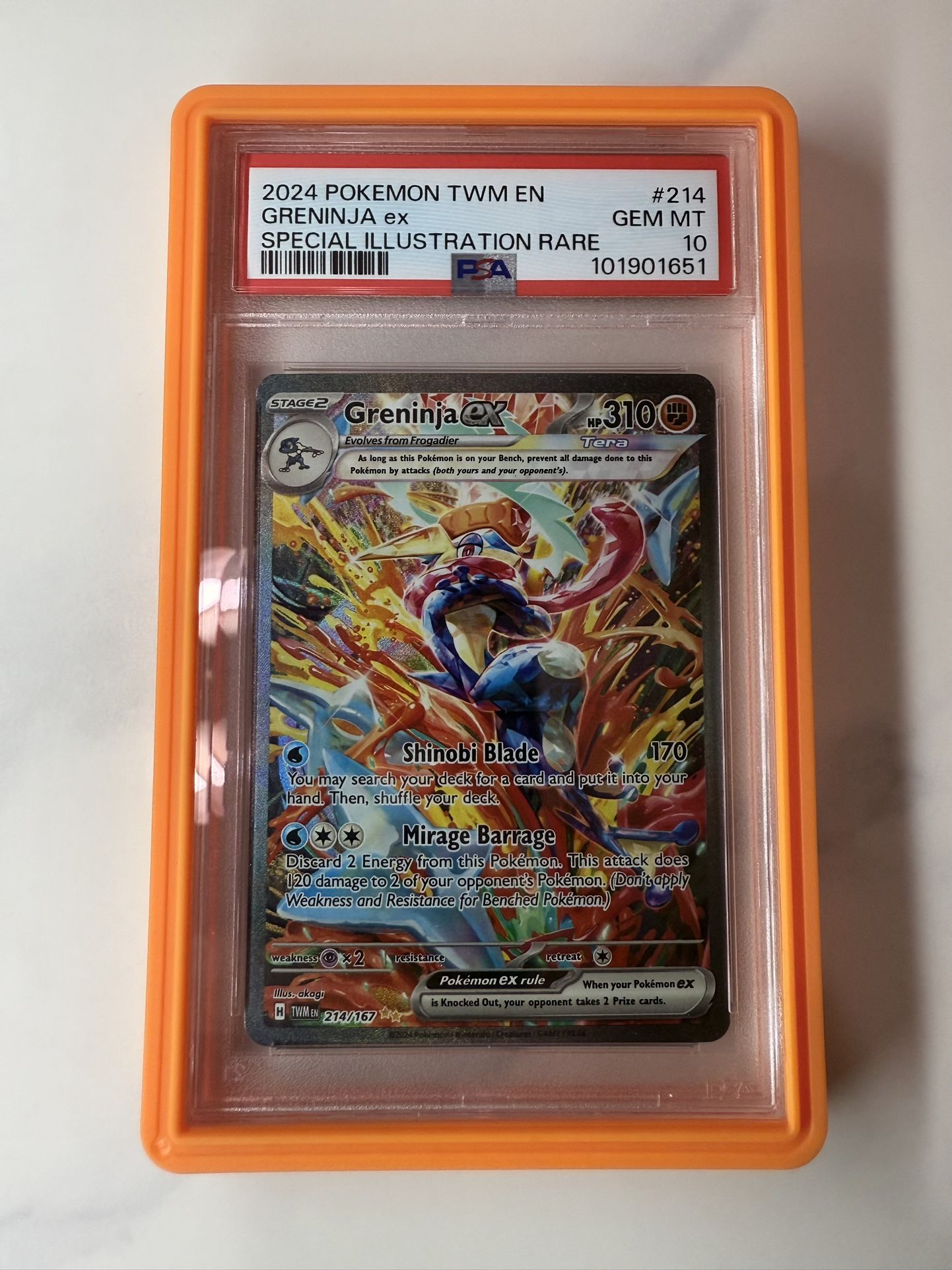 Greninja ex - 214/167 Twilight Masquerade - PSA10- Pokemon