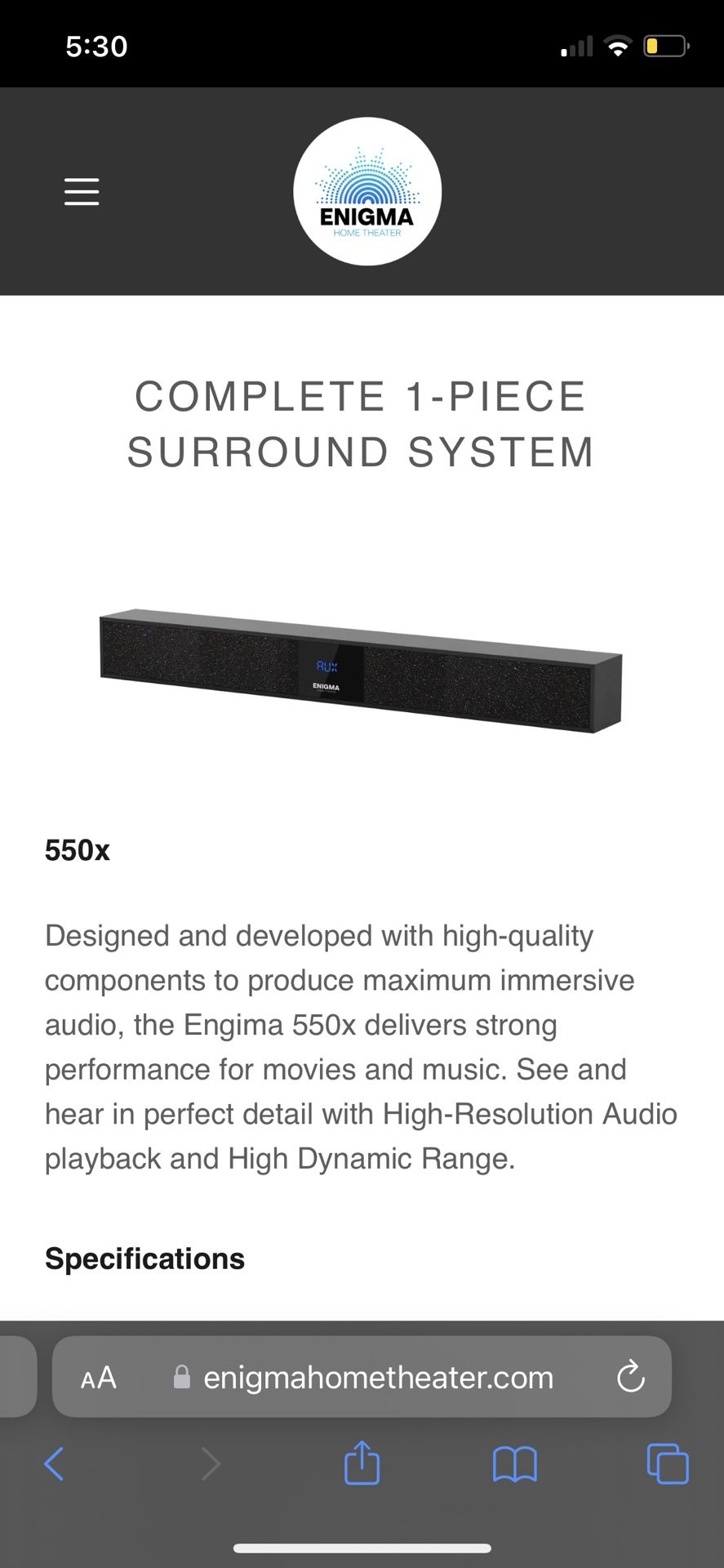 Enigma Home Theatre 550X