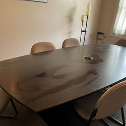 Conference Room Table W/ Power Port  w/ 8 Chairs 