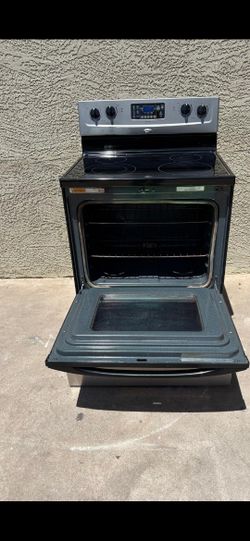 Whirlpool Stainless Steel Glass Top Electric Range - Works Great